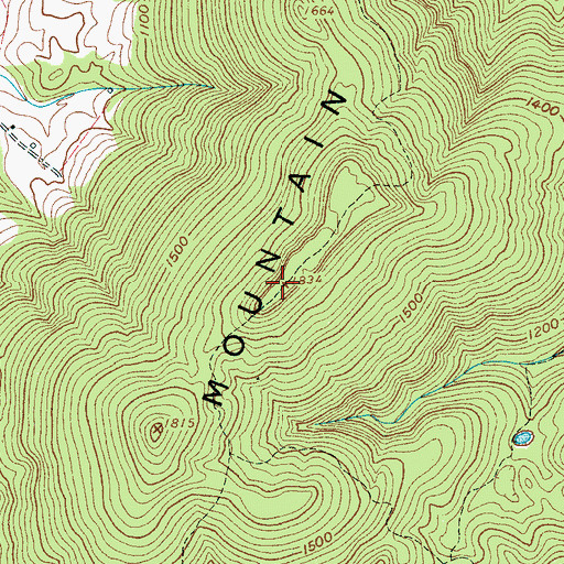 Topographic Map of Nunley Mountain, TN