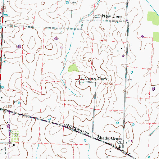 Topographic Map of Nunn Cemetery, TN