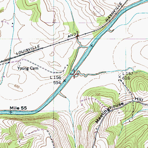 Topographic Map of O'Neal Branch, TN