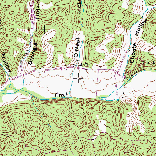 Topographic Map of O'Neal Hollow, TN