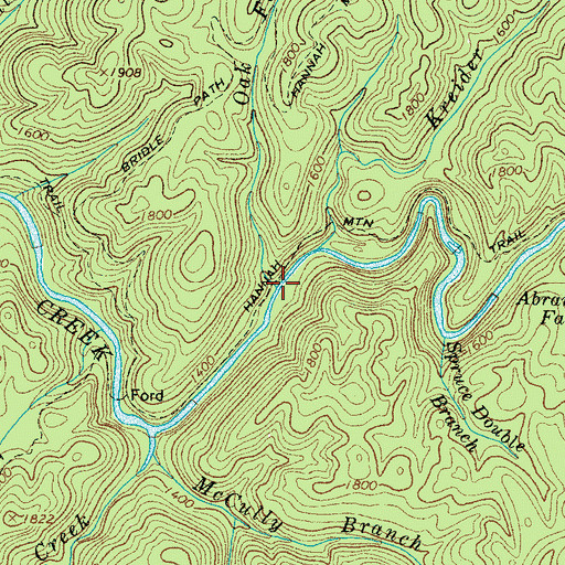 Topographic Map of Oak Flats Branch, TN