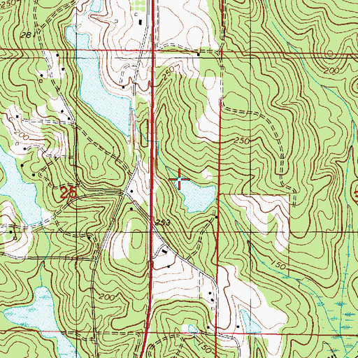Topographic Map of Howard E Smith Dam, AL