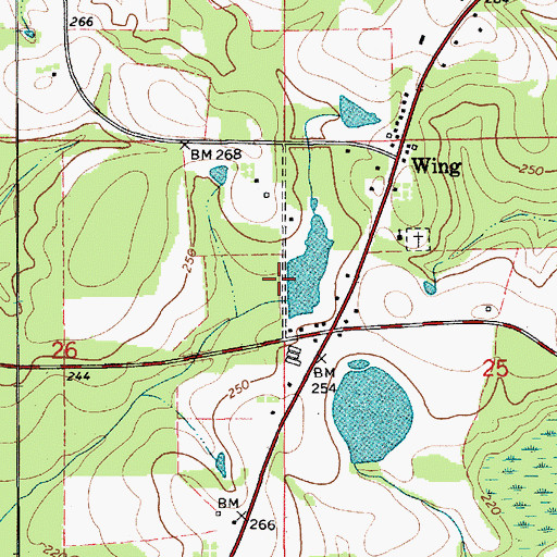 Topographic Map of J B Hendley Lake Dam, AL