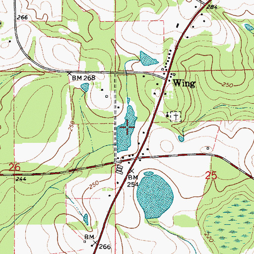 Topographic Map of Hendley Lake, AL