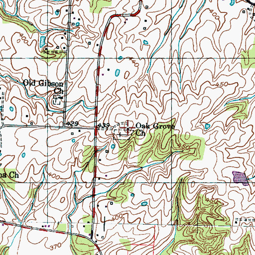 Topographic Map of Oak Grove Church, TN