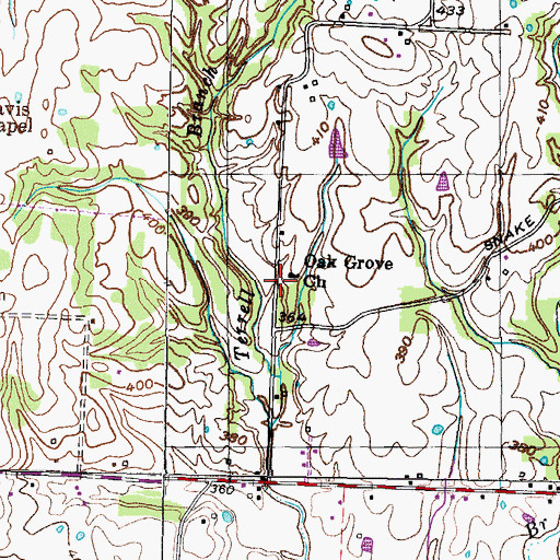 Topographic Map of Oak Grove Church, TN