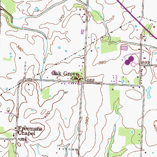 Topographic Map of Oak Grove Church, TN