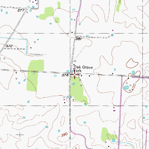 Topographic Map of Oak Grove Park, TN