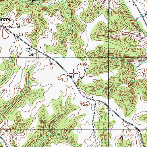 Topographic Map of Oak Grove School, TN