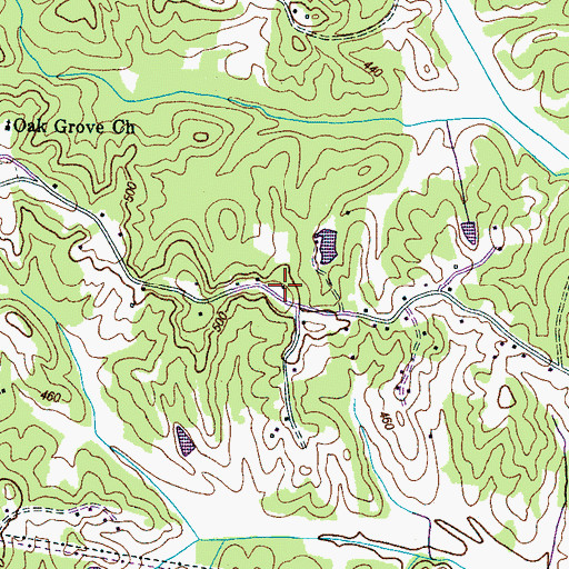 Topographic Map of Oak Grove School, TN
