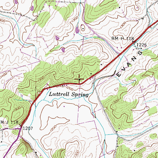 Topographic Map of Oak Grove School, TN