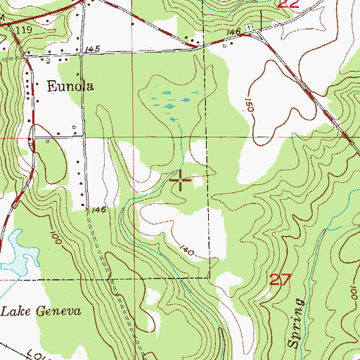 Topographic Map of Danny Fulford Number 2 Dam, AL
