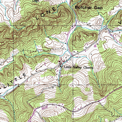 Topographic Map of Oakland School, TN