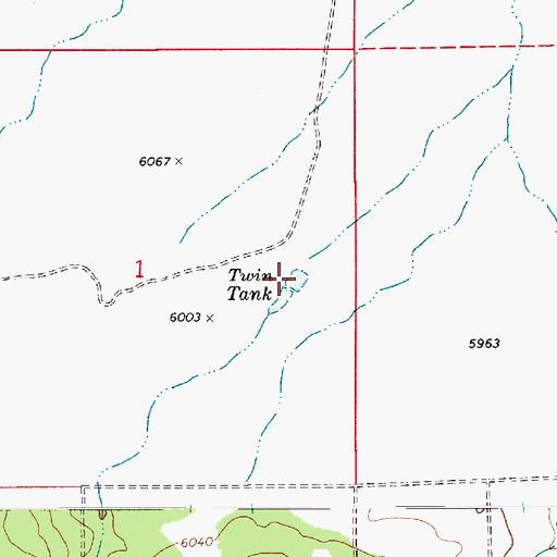 Topographic Map of Twin Tank, AZ