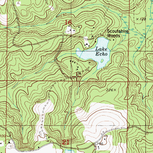 Topographic Map of Echo Lake, AL