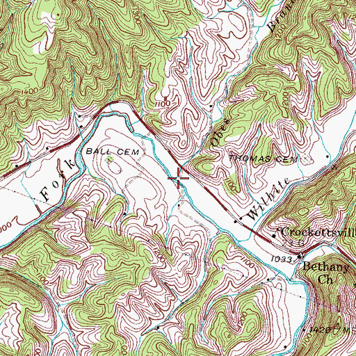 Topographic Map of Obes Branch, TN