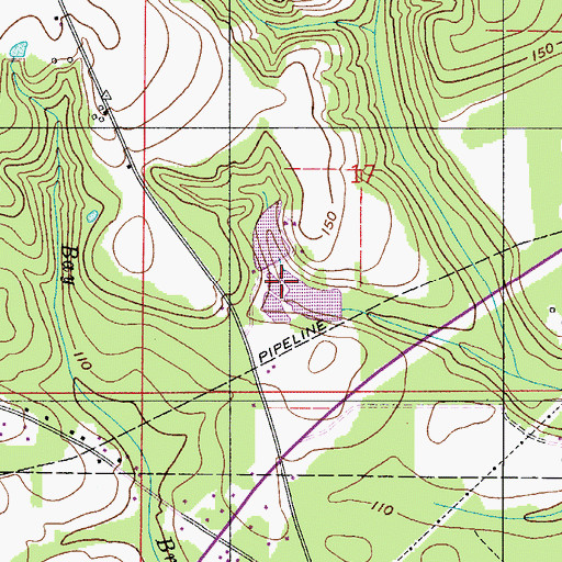 Topographic Map of Randolph Jernigan Dam, AL