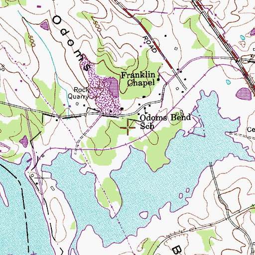 Topographic Map of Odoms Bend, TN
