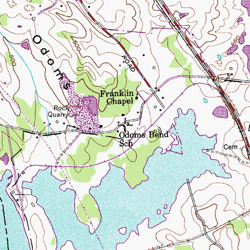 Topographic Map of Odoms Bend School, TN