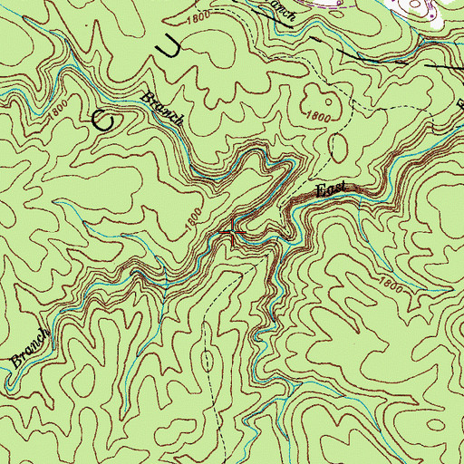 Topographic Map of Officer Branch, TN