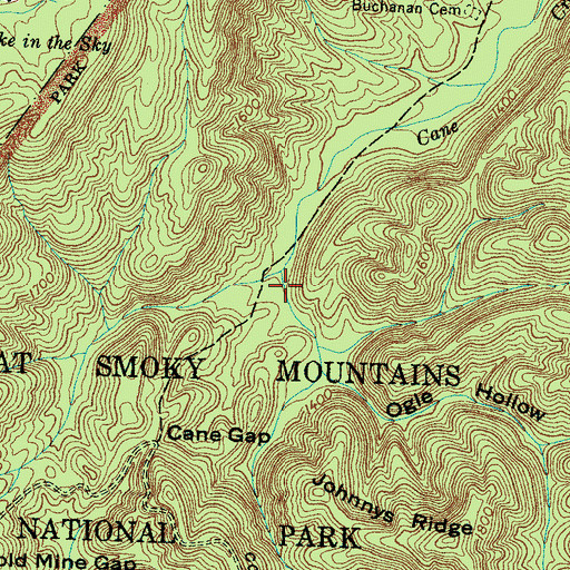 Topographic Map of Ogle Hollow, TN