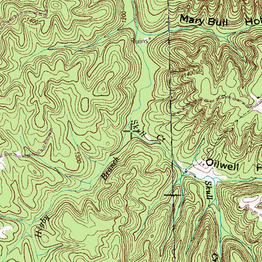 Topographic Map of Oilwell Hollow, TN
