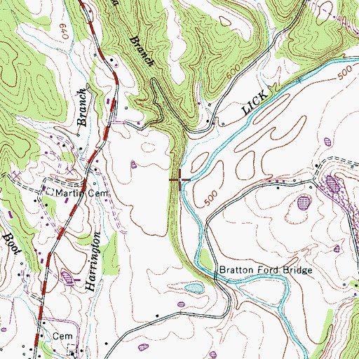 Topographic Map of Oklahoma Branch, TN