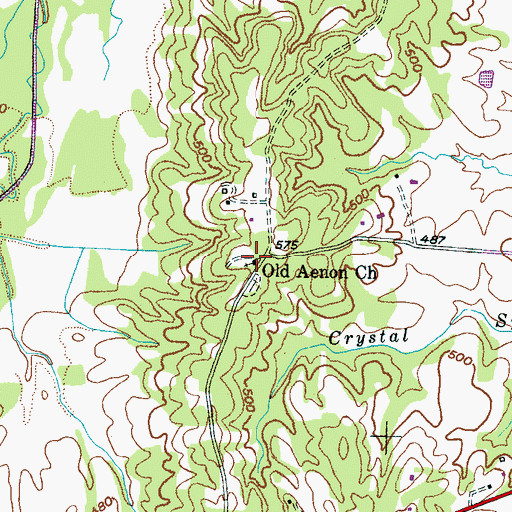 Topographic Map of Old Aenon Church, TN