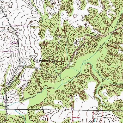 Topographic Map of Old Antioch Cemetery, TN