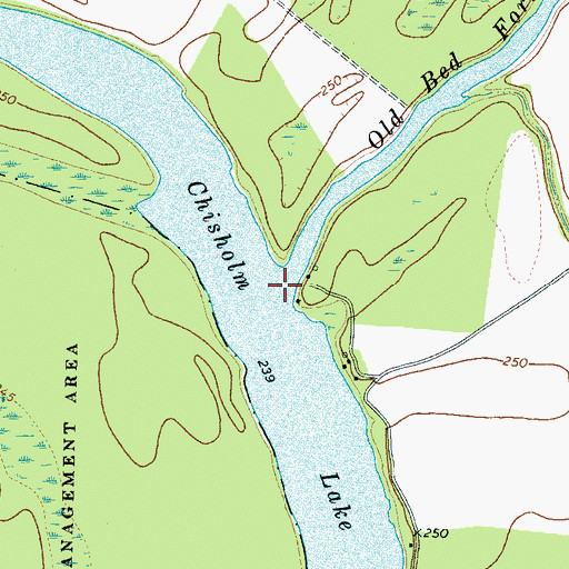 Topographic Map of Old Bed Forked Deer River, TN