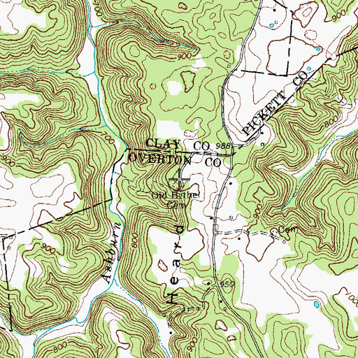 Topographic Map of Old Bethel Cemetery, TN