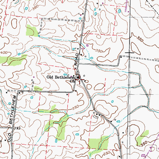Topographic Map of Old Bethlehem Church, TN