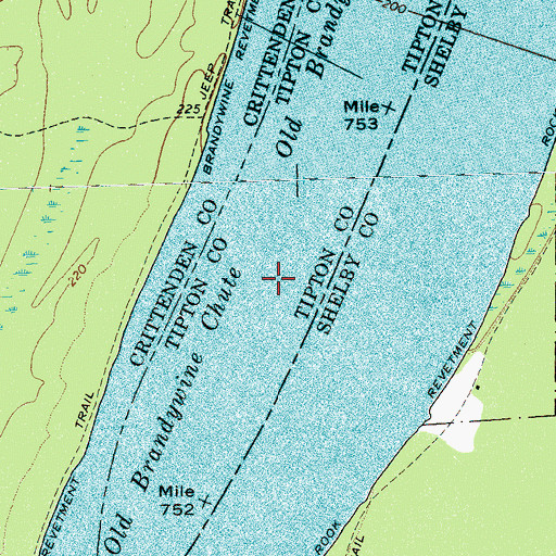Topographic Map of Old Brandywine Chute, TN