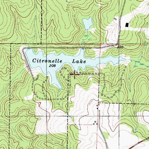 Topographic Map of Citronelle Municipal Park Lake Dam, AL
