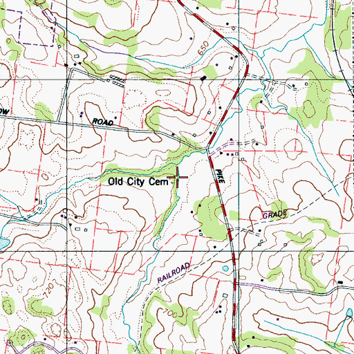 Topographic Map of Old City Cemetery, TN