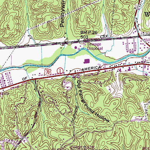 Topographic Map of Old Fairground Hollow, TN