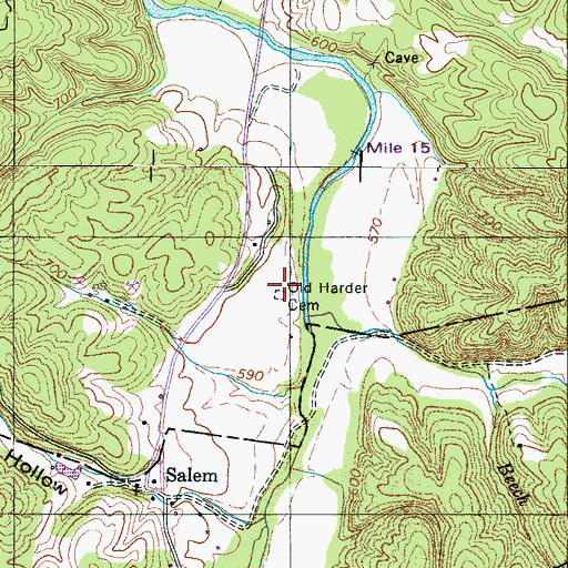 Topographic Map of Old Harder Cemetery, TN