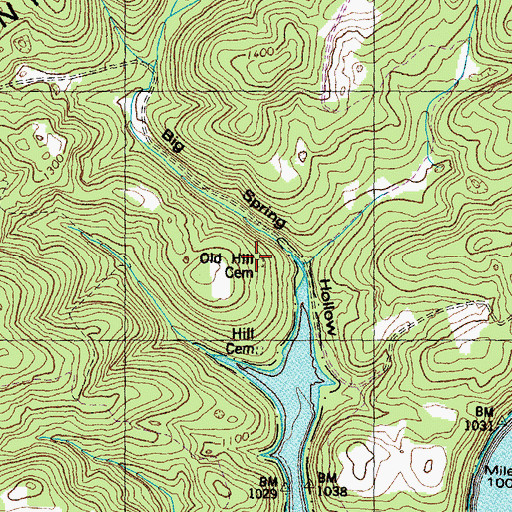 Topographic Map of Old Hill Cemetery, TN