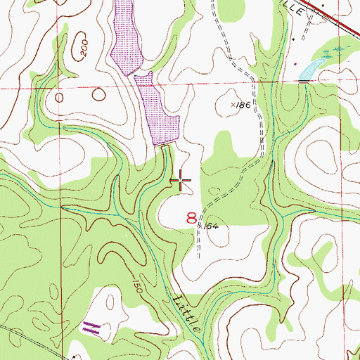 Topographic Map of Joe Roeny Number 2 Dam, AL