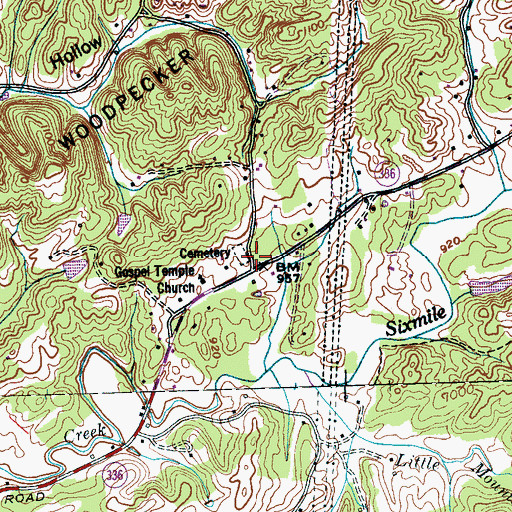 Topographic Map of Old Kagley Church, TN