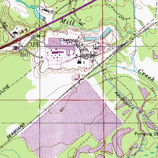 Topographic Map of Container Corporation Treatment Dam, AL