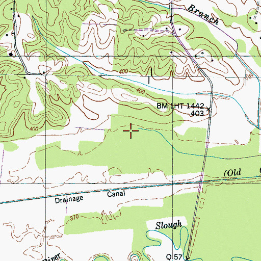 Topographic Map of Old Ponta Pond, TN