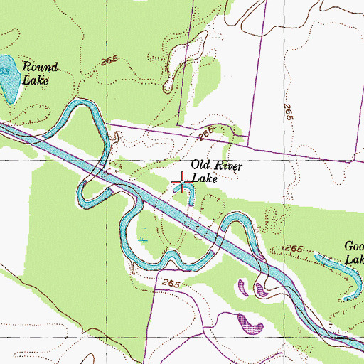 Topographic Map of Old River Lake, TN