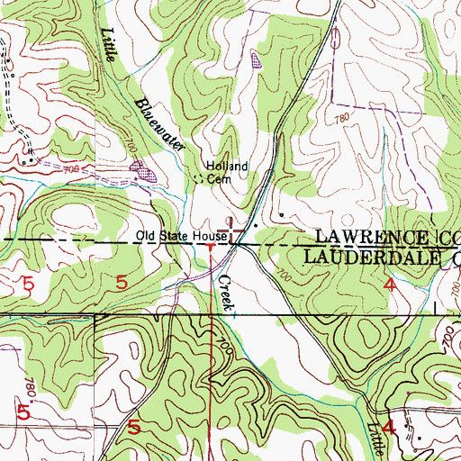 Topographic Map of Old State House, TN