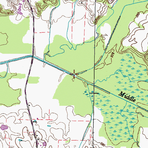 Topographic Map of Old Town Creek, TN