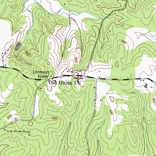 Topographic Map of Old Union Church, TN