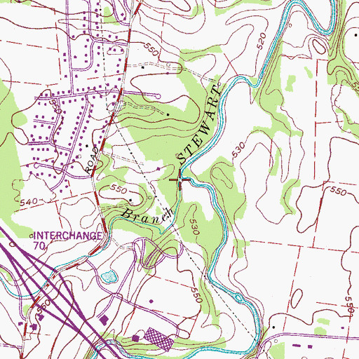 Topographic Map of Olive Branch, TN