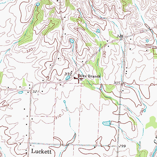 Topographic Map of Olive Branch Church, TN