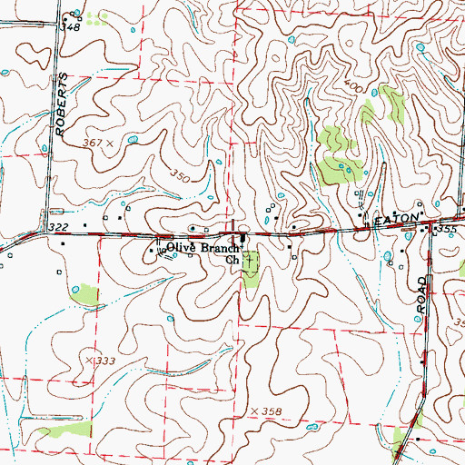Topographic Map of Olive Branch Church, TN