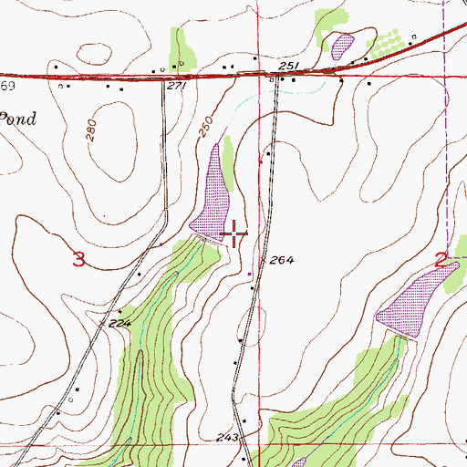 Topographic Map of J A Hughes Lake Number 3 Dam, AL